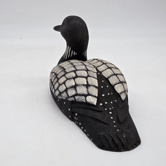 Handcrafted Common Loon Wildlife Figure Detailing Jennings Decoys 7.5" Signed - Picture 7 of 11